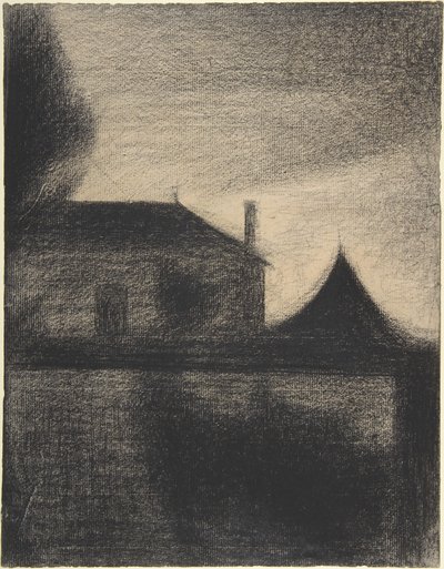 Dům za soumraku od Georges Pierre Seurat