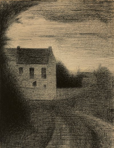 Čtvercový dům; Maison carree, kolem 1882-1884 od Georges Pierre Seurat