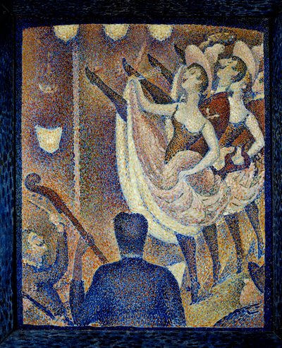 Studium pro chahut Danceuses de chahut, tanec skandál, taneční forma, která se objevila ve stejné době jako francouzský kankán, kolem roku 1830 v Montparnasse. Obraz Georgese Seurata (1859-1891) 1889 Buffalo. Galerie umění Albright Knox – studie pro Le Cha od Georges Pierre Seurat
