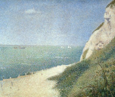 Pláž v Bas Butin, Honfleur, 1886 od Georges Seurat