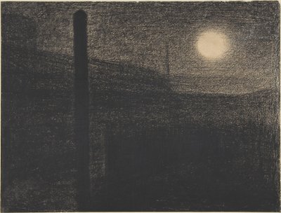 Courbevoie: továrny za měsíčního svitu od Georges Seurat