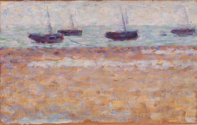 Čtyři lodě v Grandcamp od Georges Seurat