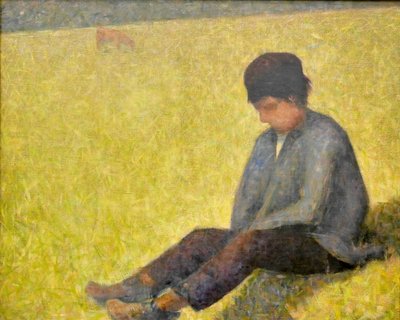 Němčina: Chlapec sedící na louce Chlapec sedící na louce od Georges Seurat