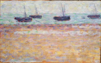 Harbour of Grandcamp (čtyři lodě) od Georges Seurat