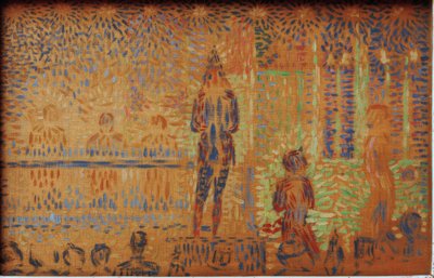 Parade de cirque - Cirkusový průvod od Georges Seurat