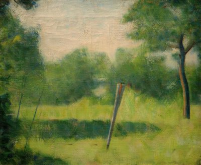 Paysage au piquet (krajina s tyčí) od Georges Seurat