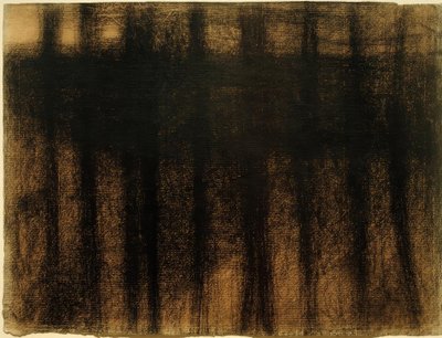 Kmeny stromů odrážející se ve vodě (Baumstämme, sich ...) od Georges Seurat
