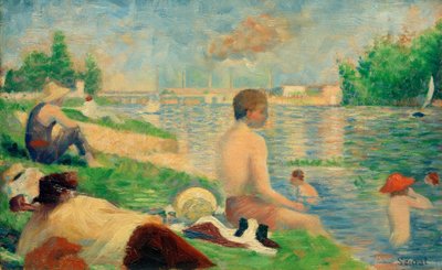 Plavání, Asnières (Badeplatz Asnières / Finale Studie) od Georges Seurat