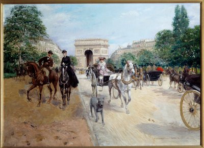 Jezdci a spojky na avenue du bois v Paříži Au fond l
