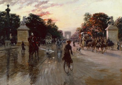 Champs Elysées, Paříž (olej na plátně) od Georges Stein