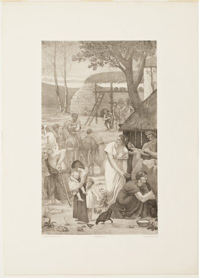 Pastýřský život svaté Geneviève (pravý panel) od Georges William Thornley