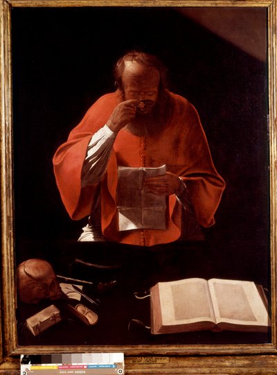 Znázornění svatého Jeronýma při čtení Obraz od Georgese de la Tour od Georges de La Tour