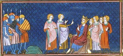 Jindřich I. Anglický přijímá francouzské vyslance u Gisors, Kroniky Saint-Denis, 1332-50 (38750784602) od Georgia Levan Ramishvili from Tbilisi