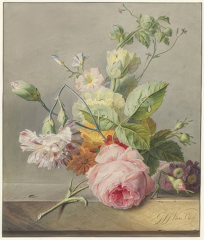 Zátiší s květinami. Kolem 1800-25 od Georgius Jacobus Johannes van Os