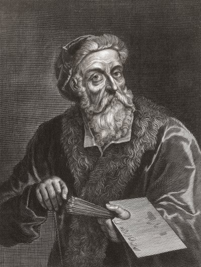 Titian. Muotokuva. (Tulosta) od Gerard (after) Edelinck