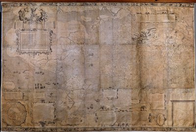 Zeměpisná mapa světa. Mapa holandské školy z projekce Gerarda Mercatora (1512-1594) od Gerard (after) Mercator