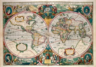 Mapa světa, Amsterdam 1633 od Gerard (after) Mercator