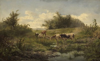 Krávy u rybníka od Gerard Bilders