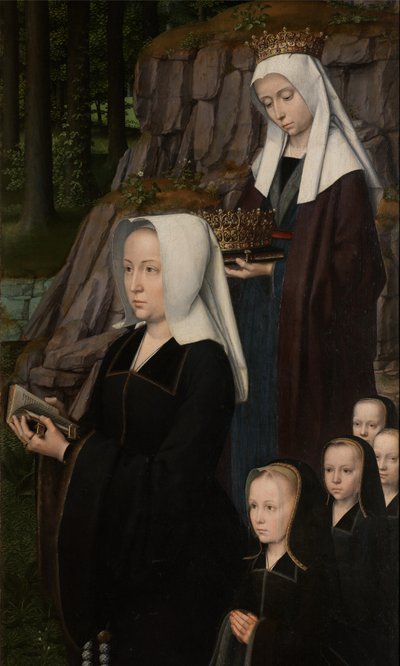 Detail pravého panelu Křest Krista, kolem 1502-08 (olej na panelu) od Gerard David