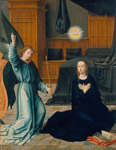 The Annunciation, c.1509 (kombinovaná média na dubu) od Gerard David
