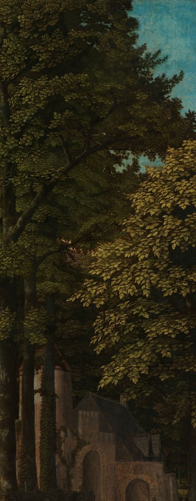 Pohled do lesa, vnější levé křídlo triptychu od Gerard David