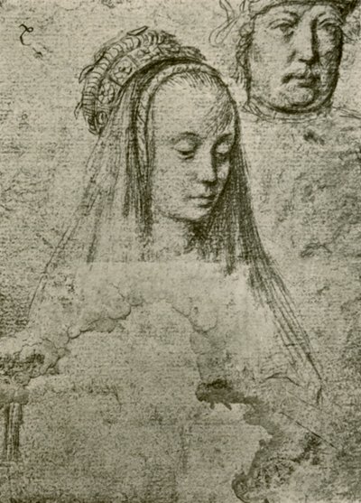 Mladá žena s čelenkou, 1497-1498, 1908. od Gerard David