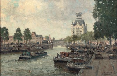 Pohled na Witte Huis, Rotterdam (olej na plátně) od Gerard Delfgaauw