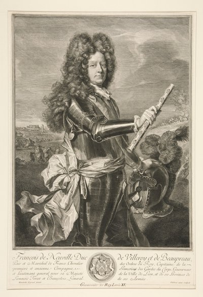 François de Neufville, vévoda z Villeroy a Beaupréau, maršál Francie od Gérard Edelinck
