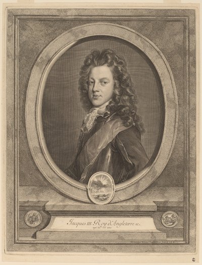 James III, princ z Walesu od Gerard Edelinck after François de Troy