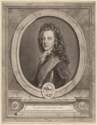 James III, princ z Walesu od Gerard Edelinck after François de Troy