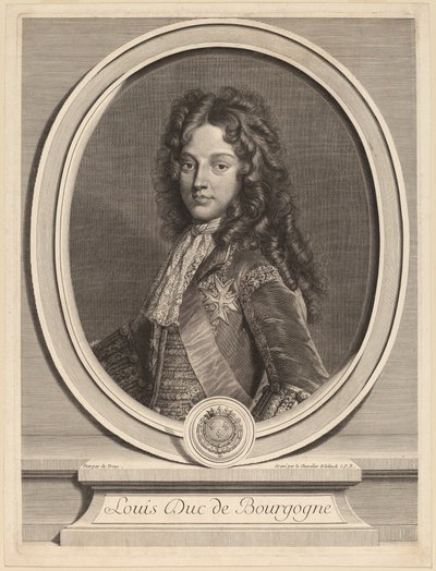 Louis, vévoda z Burgundska od Gerard Edelinck after François de Troy