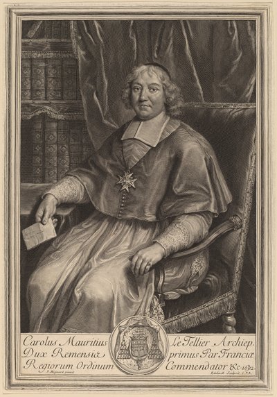 Charles Maurice Le Tellier od Gerard Edelinck after Pierre Mignard I
