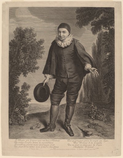 Raimond Poisson jako Crispin od Gerard Edelinck after Theodor Netscher