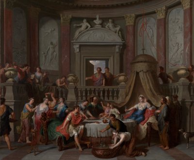 The Banket of Cleopatra, c.1700 (olej na plátně) od Gerard Hoet