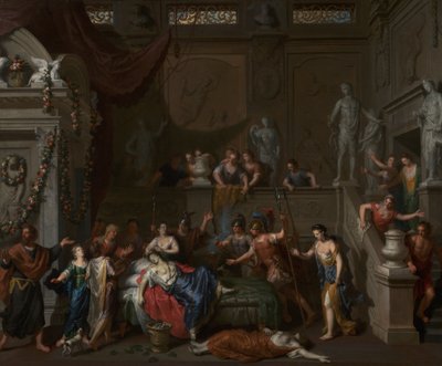 Smrt Kleopatry, cca 1700-10 (olej na plátně) od Gerard Hoet
