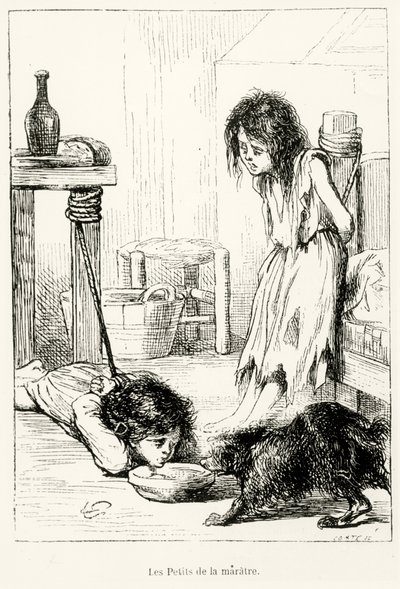 The Pitiful Children, ilustrace z "L"Annee Illustree", 1868 od Gerard Seguin
