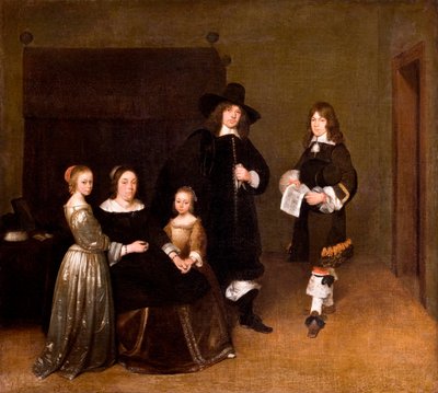"" Portrét rodiny "" (Portrét rodiny) Malba Gerarda Ter Borcha (nebo Terburga) mladého muže (1617-1681) - 1656 - Olej na plátně Rozměr 78x86,5 cm Hallwylska Museet, Stockholm od Gerard ter Borch