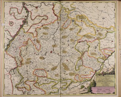 Chorographia ducatus Wurtenburgici quem ab una alteraque parte includunt quique ei includuntur marchionatus praepositura Badensis Elwangensis comitatus Hohenzolern Rechberg et affine almae civitatis Ulmae territorium od Gerard Valck