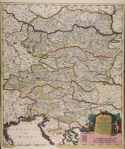 Circuli Austriaci orientalior pars in qua Austria propria et ab ea dependentes tum ducatus Stiriae, Carintiae, Carniolae tum comitatus hisce inclusi Cillensis et Goritiae singuli subdivisi od Gerard Valck