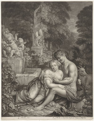 Vertumnus en Pomona od Gerard Valck