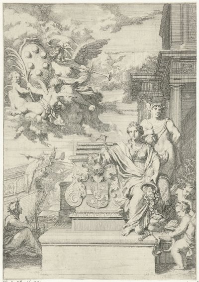 Alegorie obchodu a rodový erb De Medici od Gerard de Lairesse