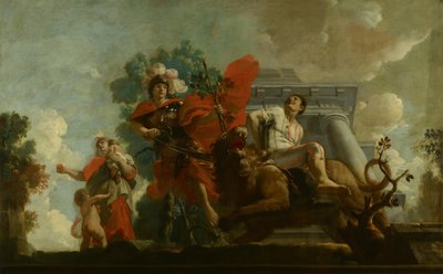Fortitudo krotí bláznovství: Alegorické znázornění péče o malomocné a pošetilé od Gerard de Lairesse