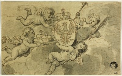 Putti a erb od Gerard de Lairesse