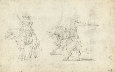 Dva vojáci na koních od Gerard ter Borch (II) (possibly)
