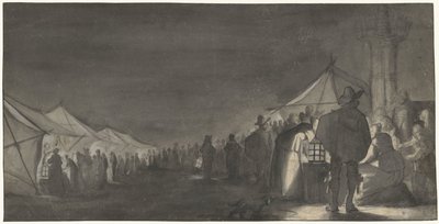 Mléčný trh ve Zwolle, v noci od Gerard ter Borch (II)