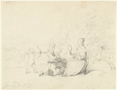 Gentleman klečí před dámou od Gerard ter Borch (II)