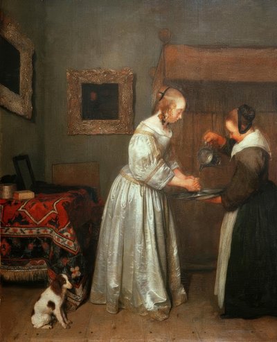 Dáma mytí rukou od Gerard ter Borch