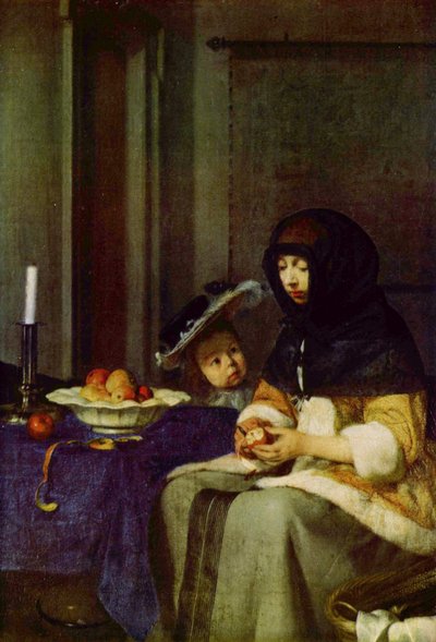 Německy: Apfelschälerin Loupač jablek od Gerard ter Borch