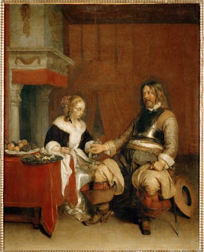 Le galant militaire - Švihák... od Gerard ter Borch or Terborch