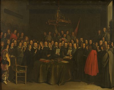 Ratifikace münsterského míru od Gerard ter Borch or Terborch